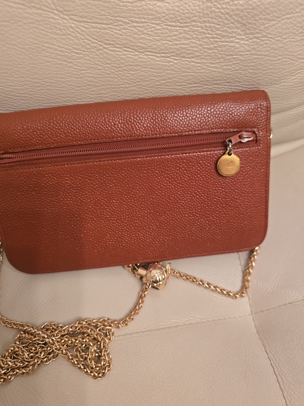Chanel Brick Red Leather Quilted Chain Wallet-On-Chain - Picture 7 of 17